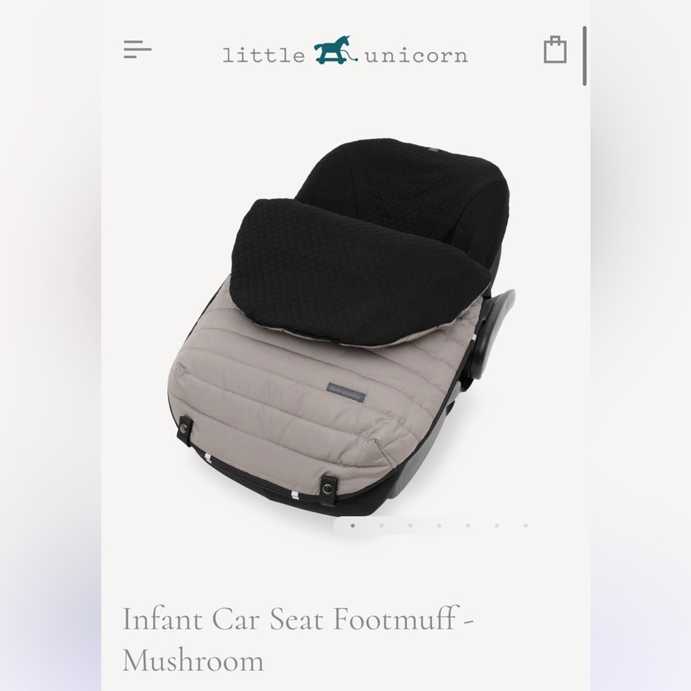 Infant car seat footmuff in Black and Gray